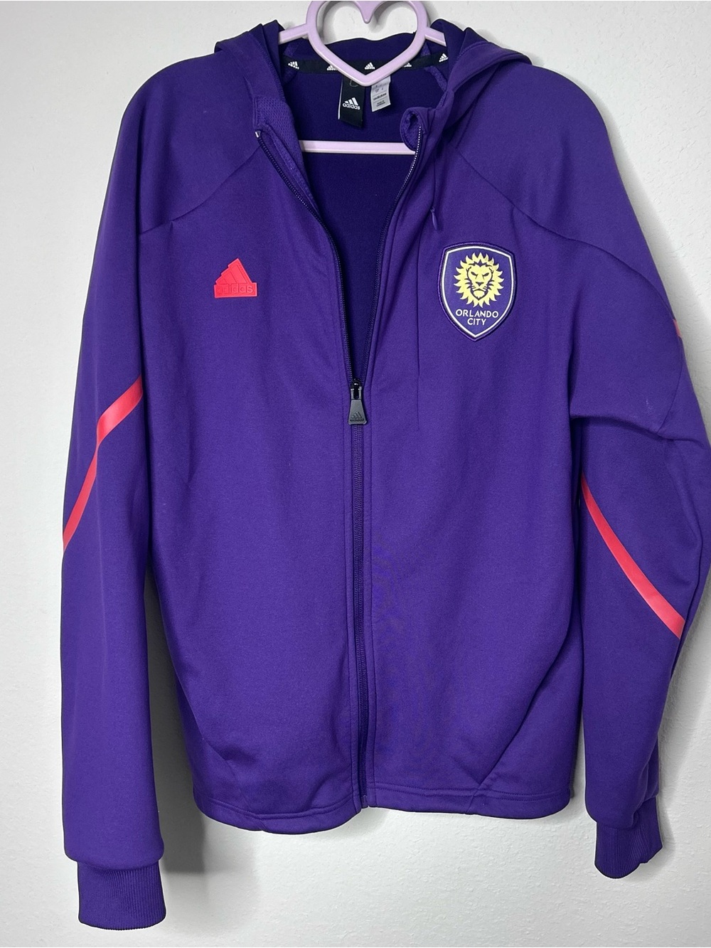 Adidas Jacket S Small Full Zip Purple Orlando City